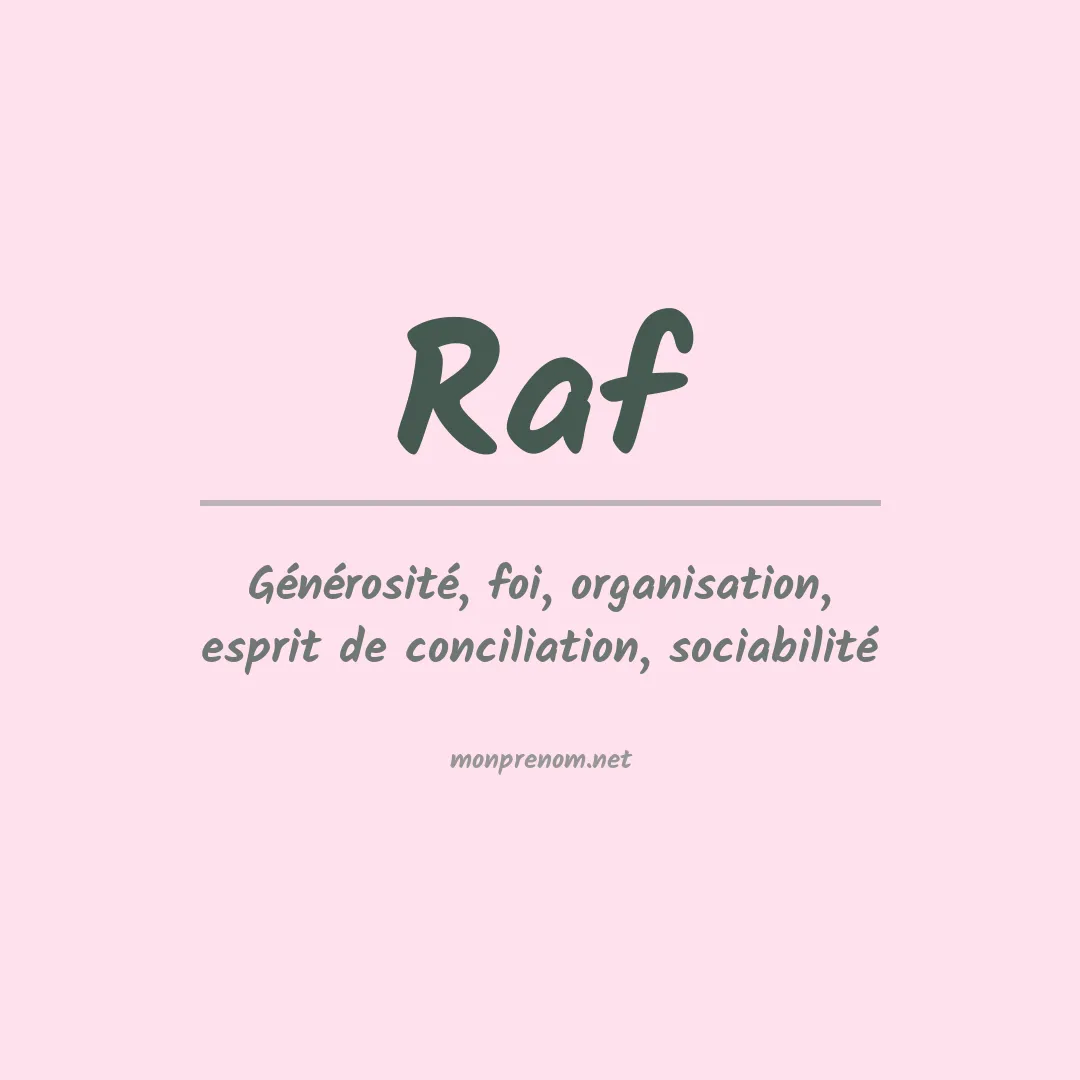 Signification du Prénom Raf Signification du Prénom Raf