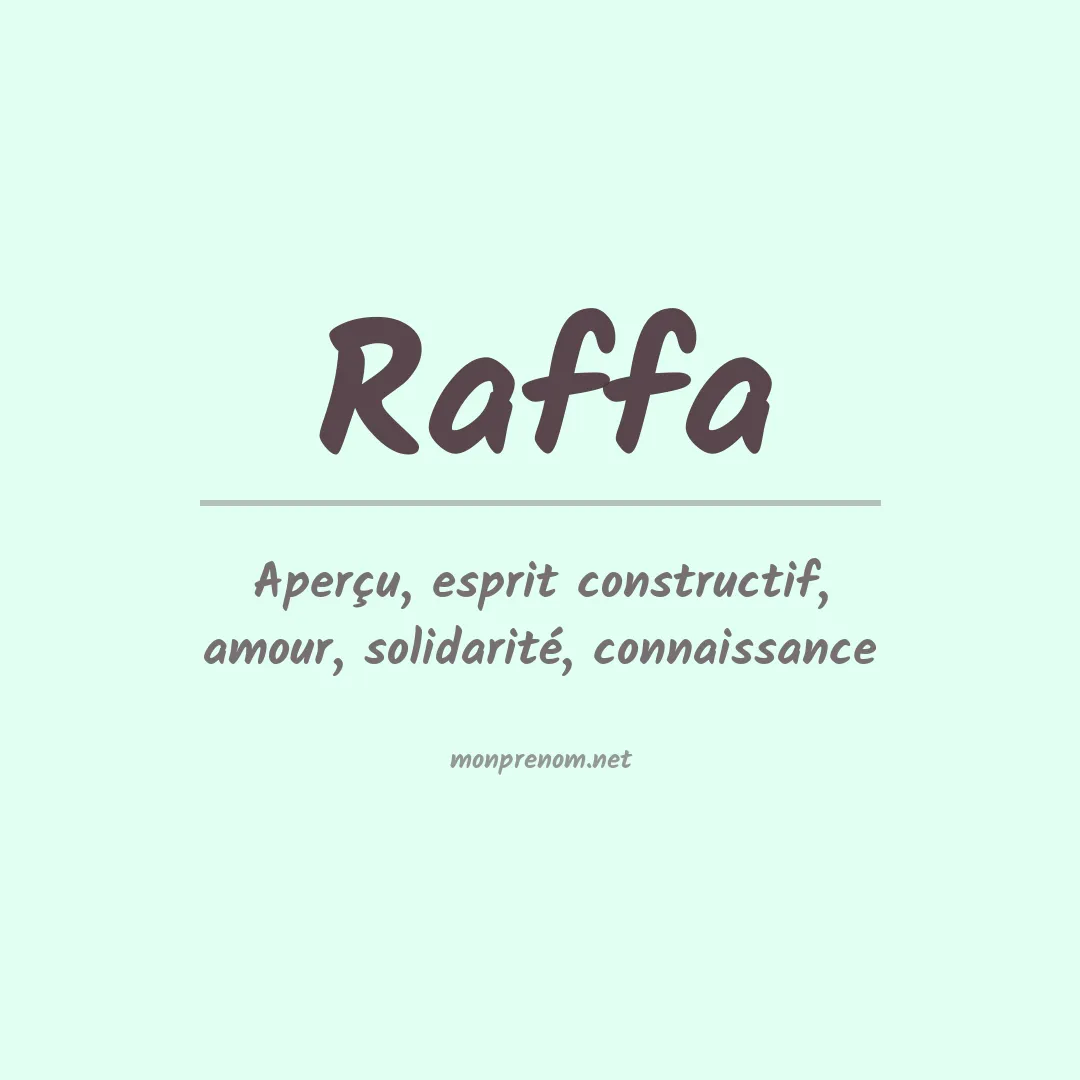 Signification du Prénom Raffa