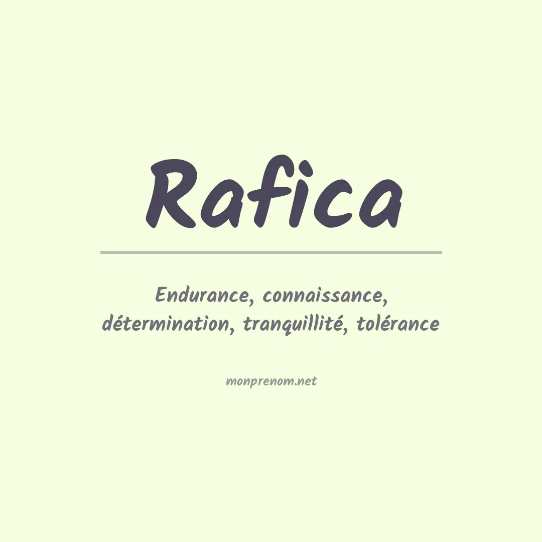 Signification du Prénom Rafica