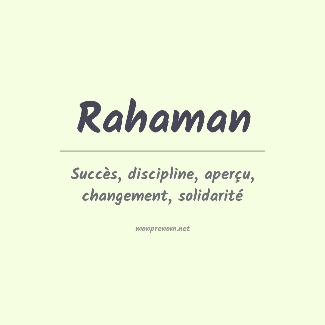Signification du Prénom Rahaman