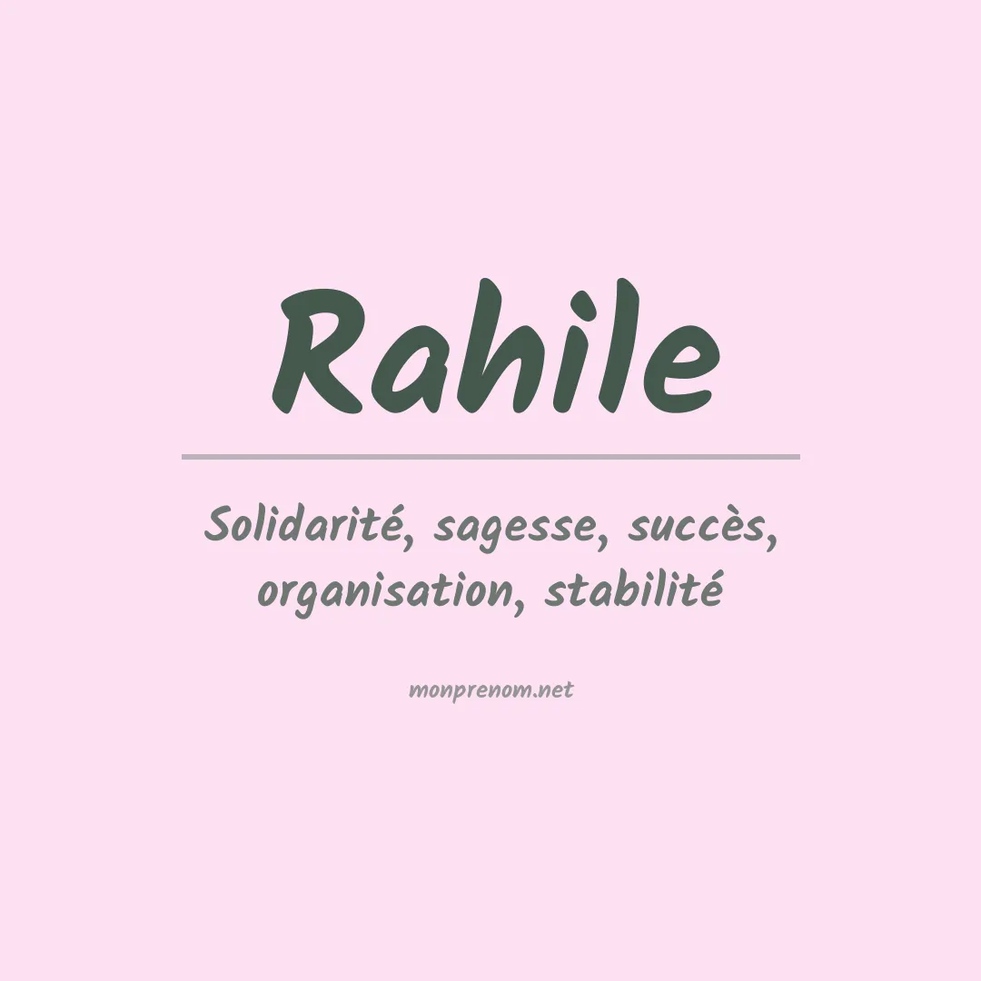 Signification du Prénom Rahile Signification du Prénom Rahile