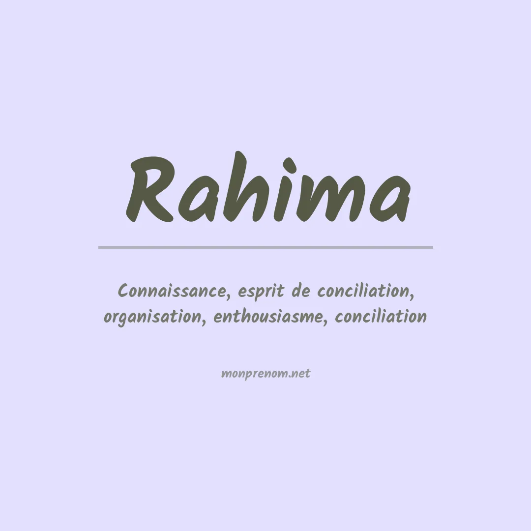 Signification du Prénom Rahima
