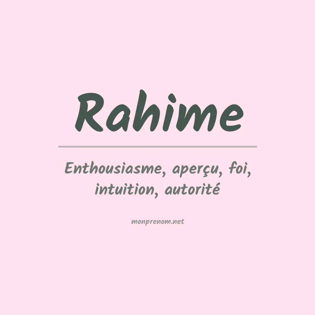 Signification du Prénom Rahime
