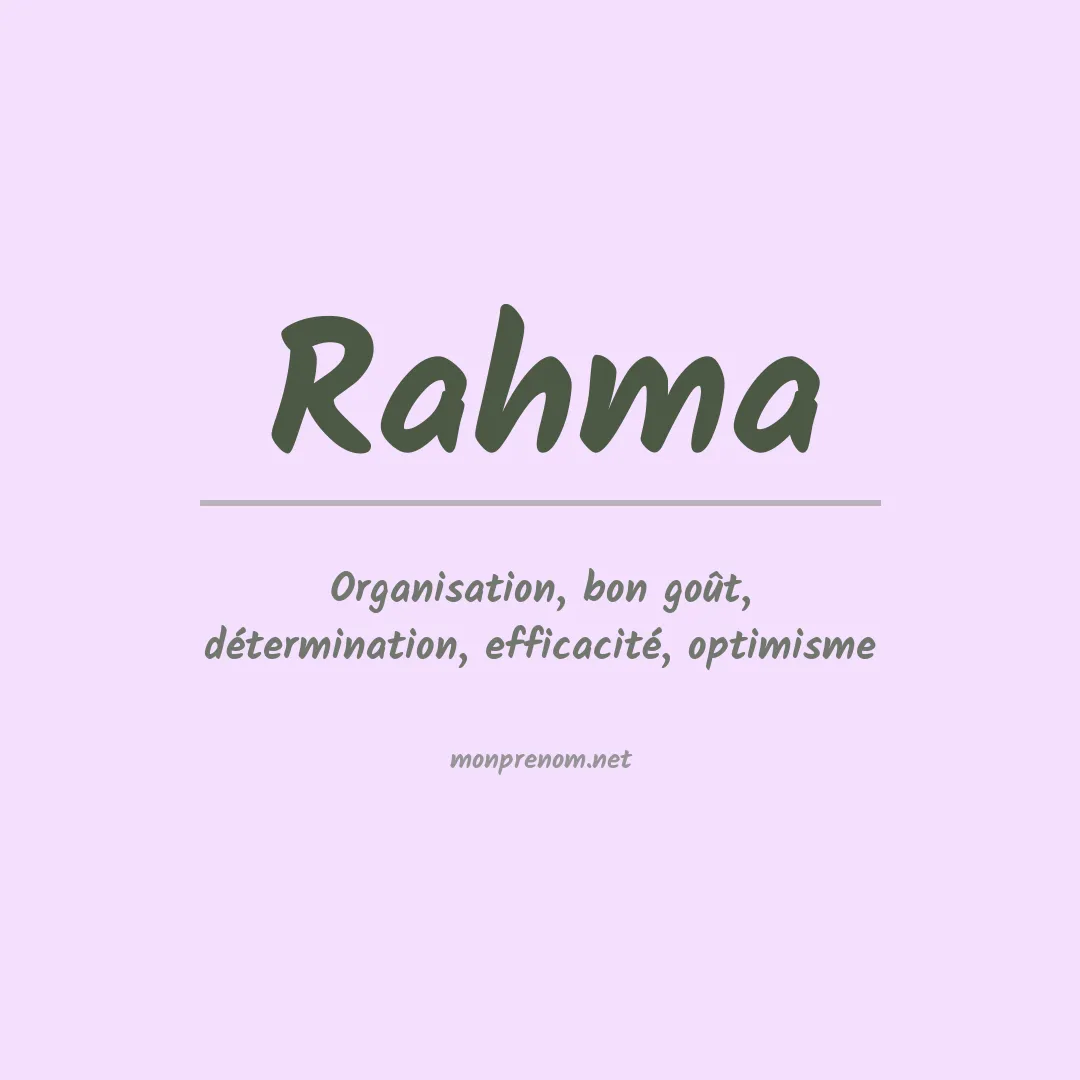 Signification du Prénom Rahma Signification du Prénom Rahma