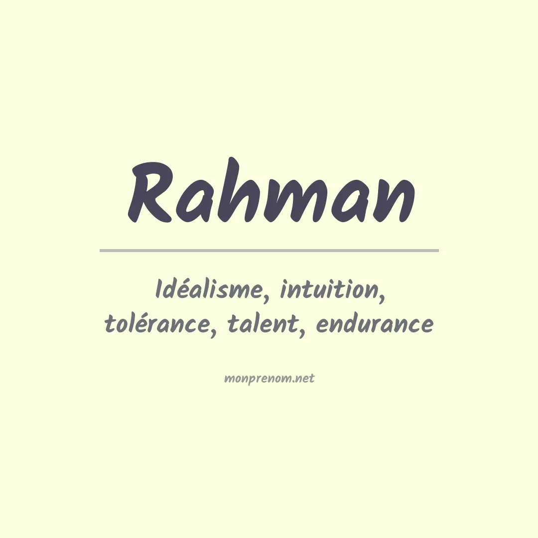Signification du Prénom Rahman