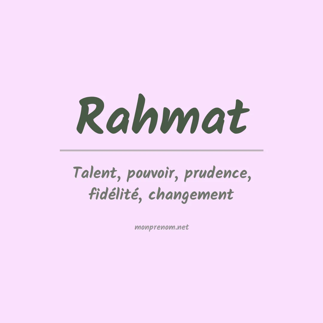 Signification du Prénom Rahmat Signification du Prénom Rahmat