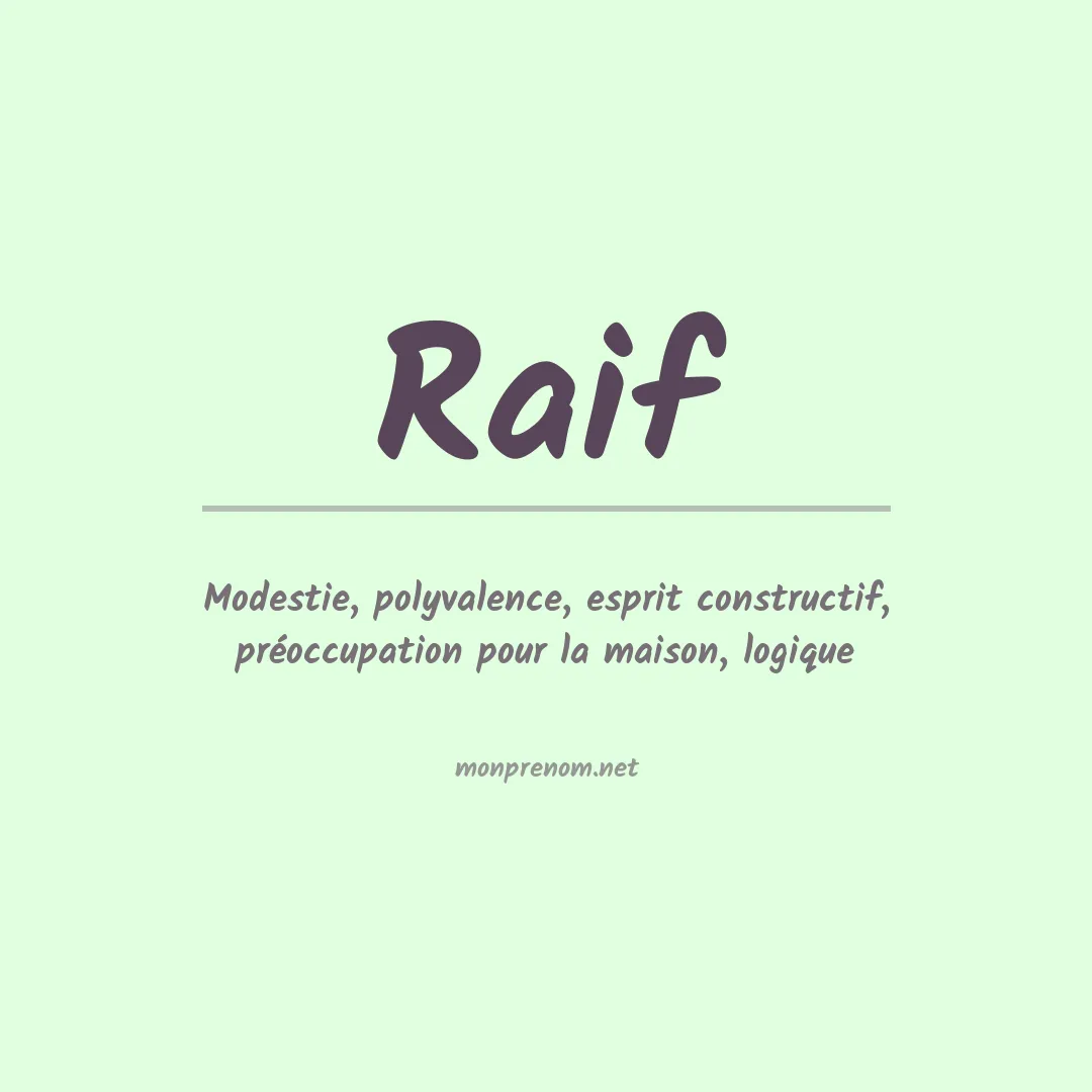 Signification du Prénom Raif Signification du Prénom Raif