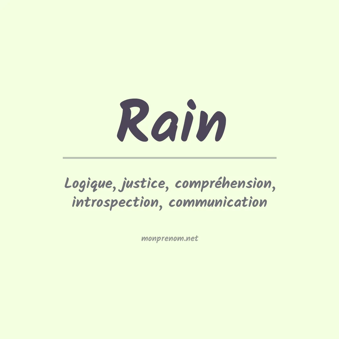Signification du Prénom Rain