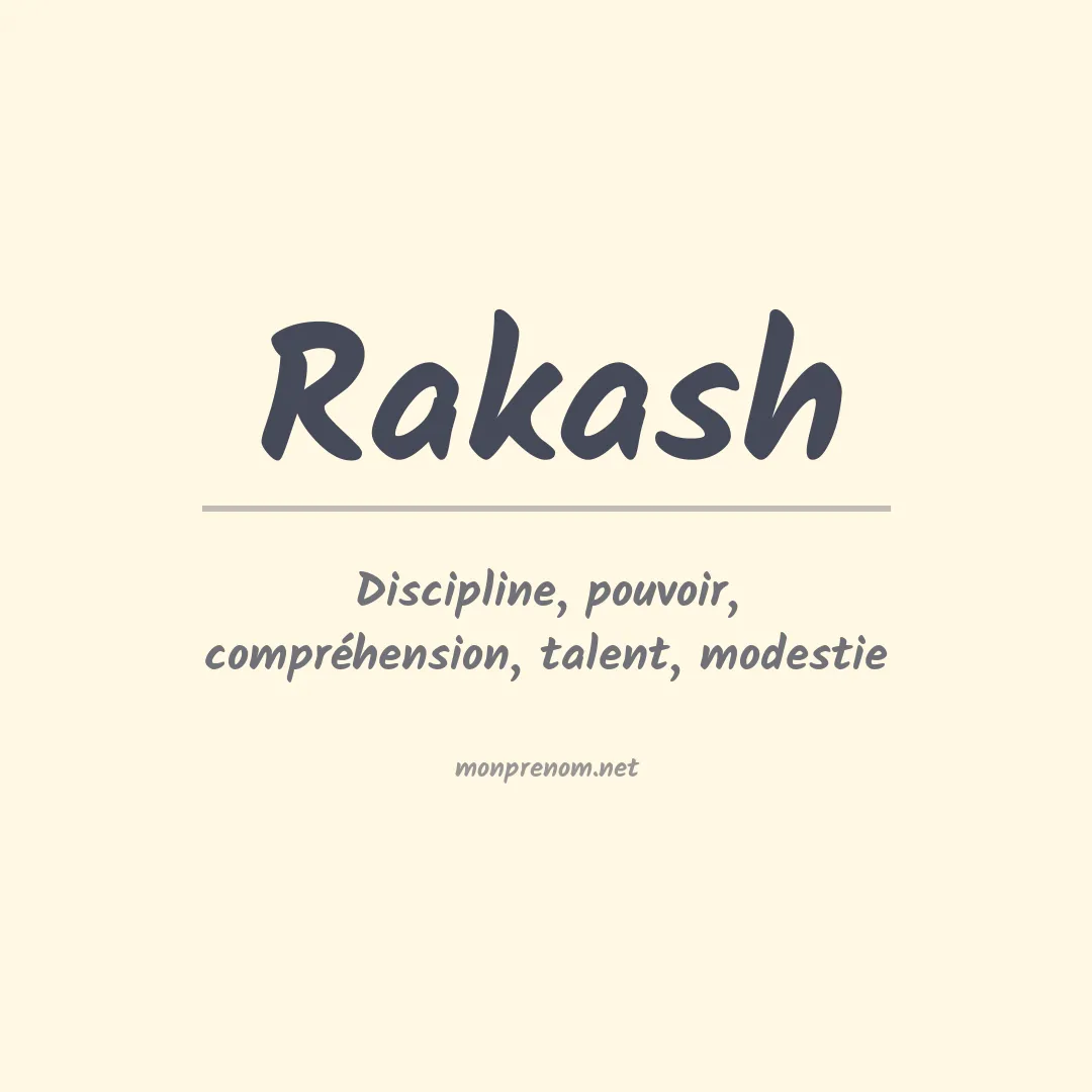 Signification du Prénom Rakash Signification du Prénom Rakash