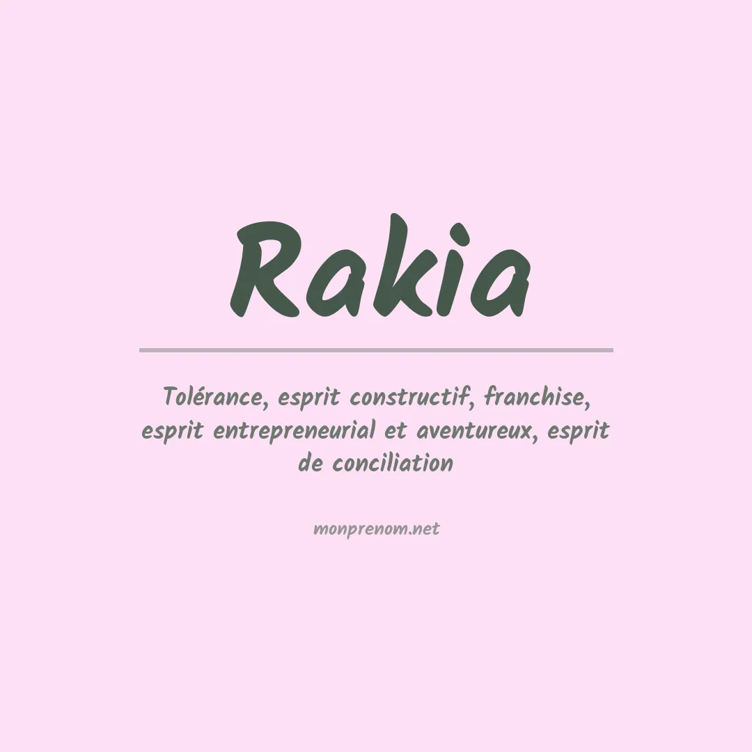 Signification du Prénom Rakia Signification du Prénom Rakia