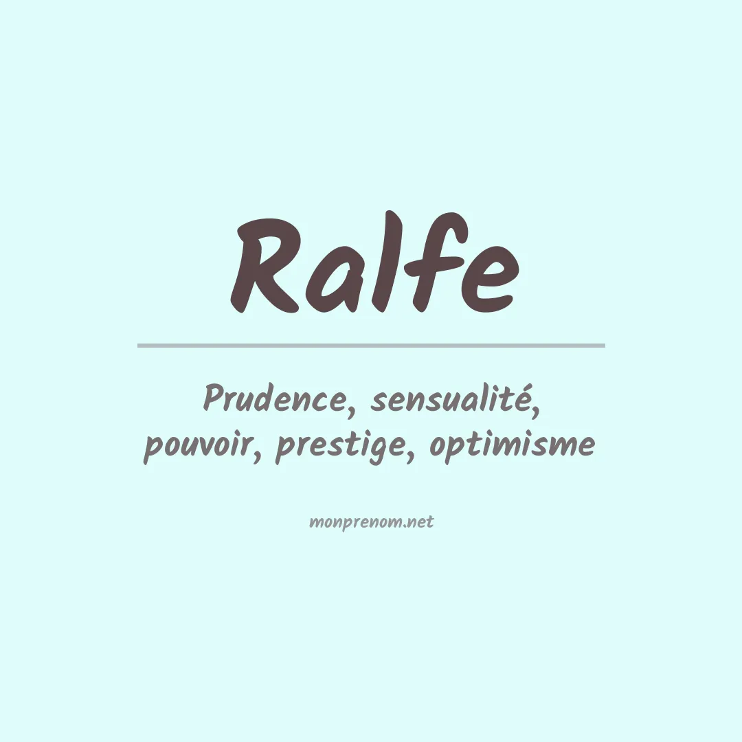 Signification du Prénom Ralfe