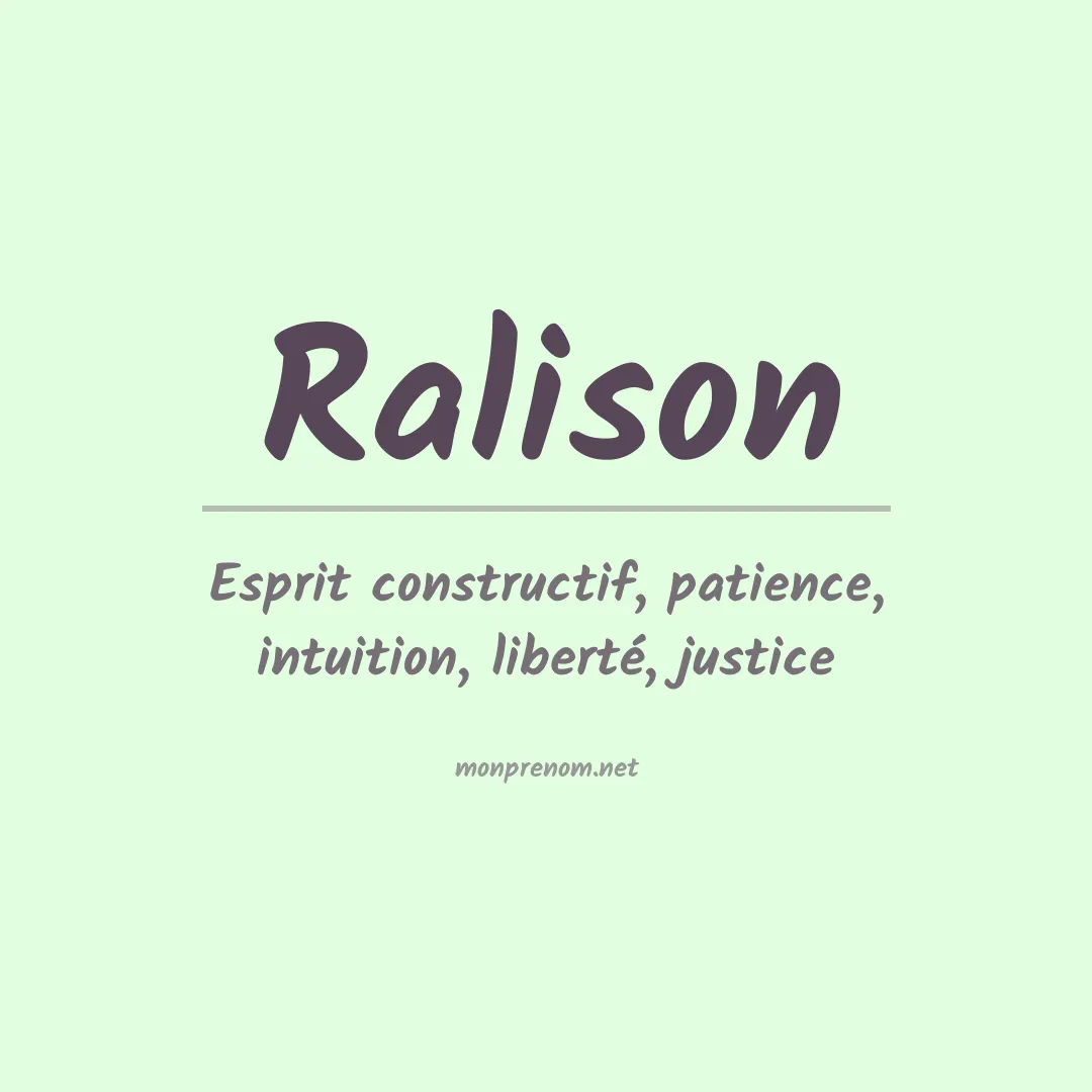 Signification du Prénom Ralison Signification du Prénom Ralison