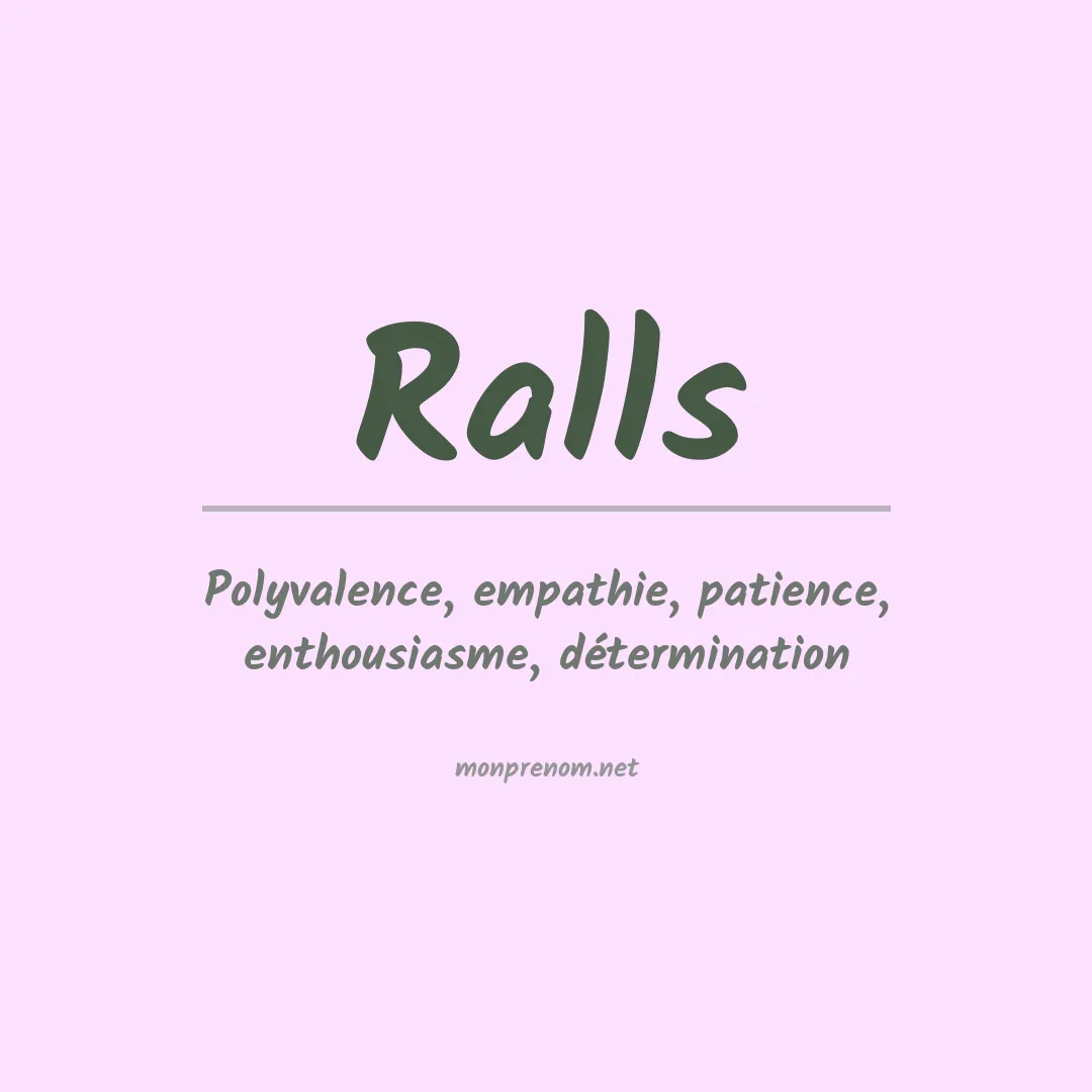 Signification du Prénom Ralls Signification du Prénom Ralls
