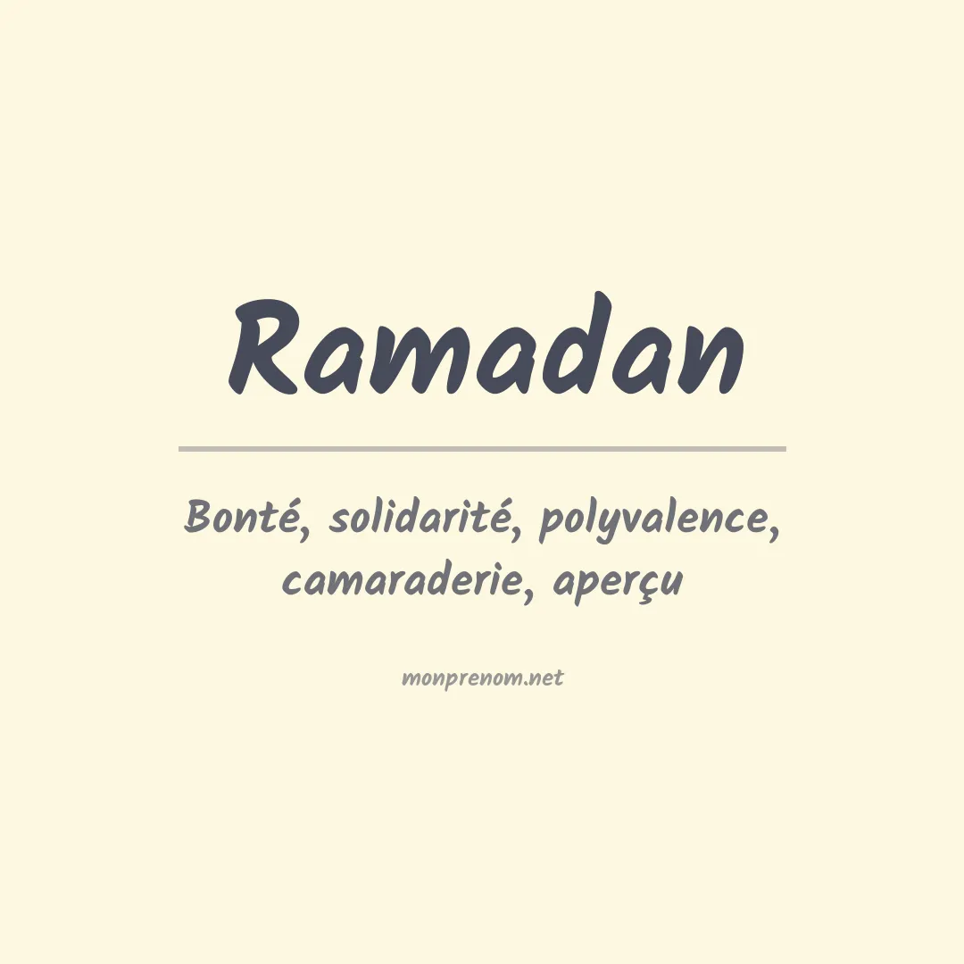 Signification du Prénom Ramadan