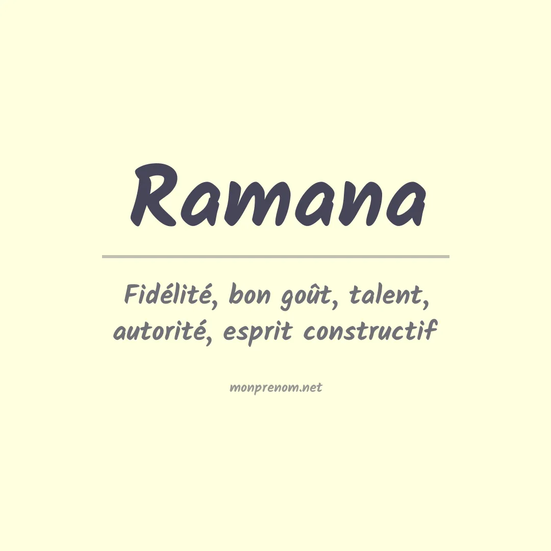 Signification du Prénom Ramana Signification du Prénom Ramana