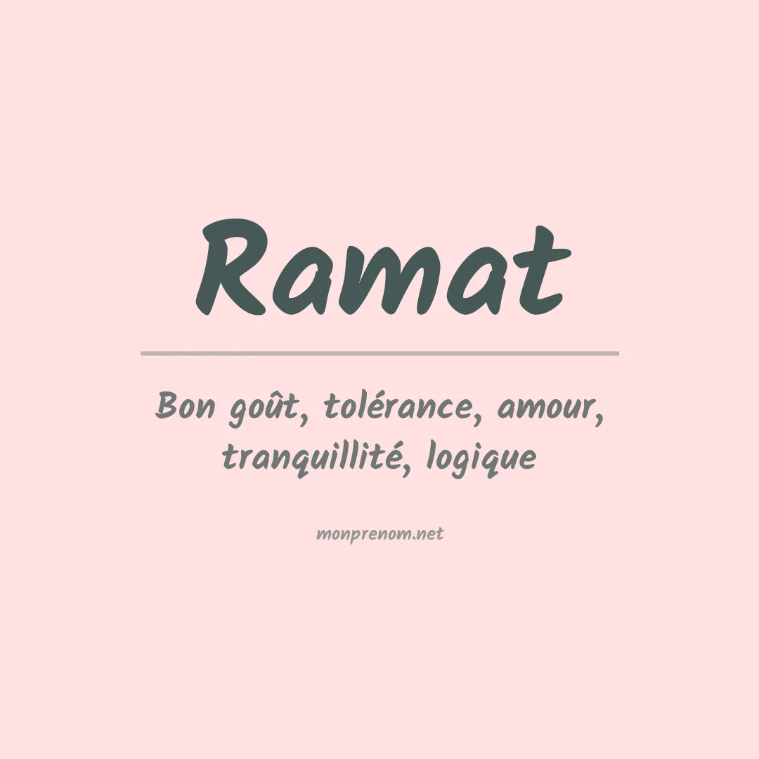 Signification du Prénom Ramat Signification du Prénom Ramat