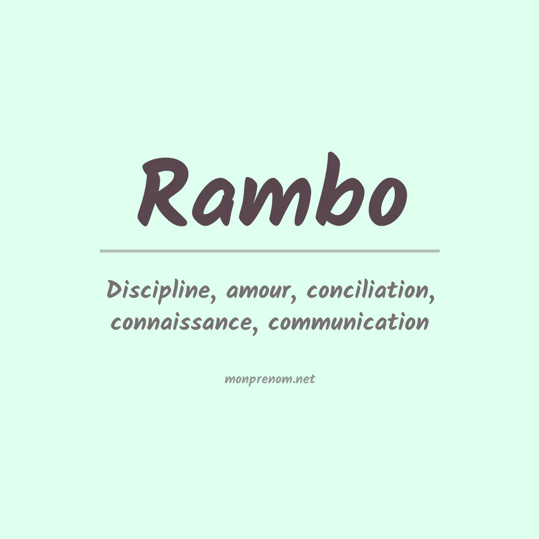 Signification du Prénom Rambo