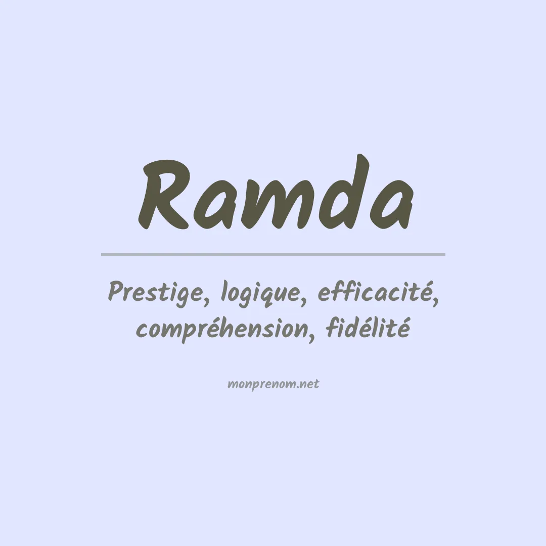 Ramda Math Signification du Prénom Ramda