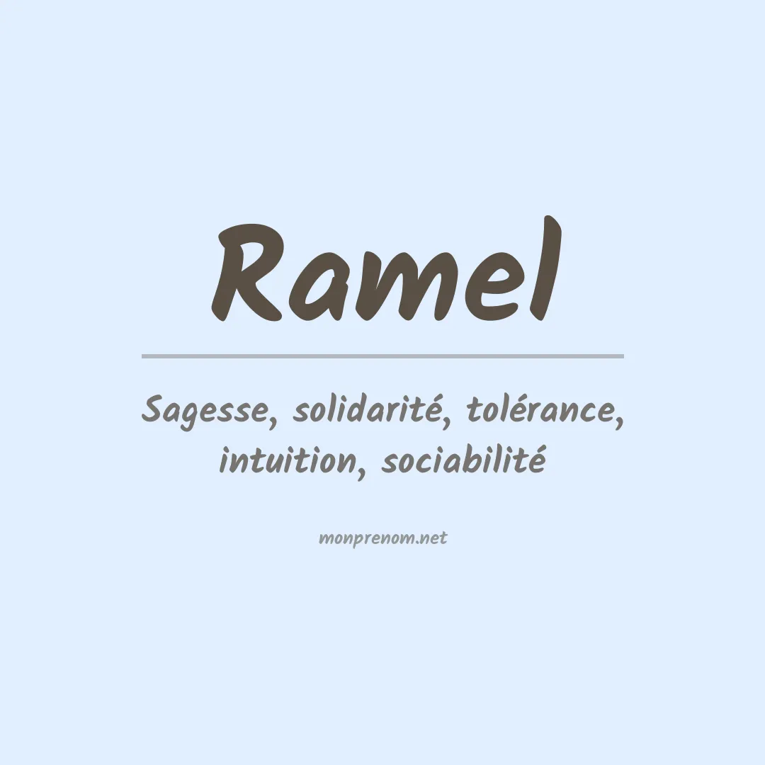 Signification du Prénom Ramel