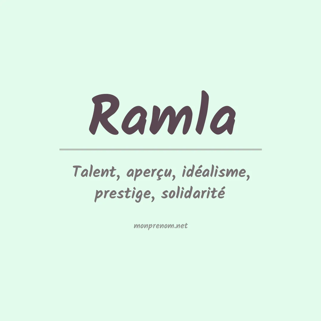 Signification du Prénom Ramla