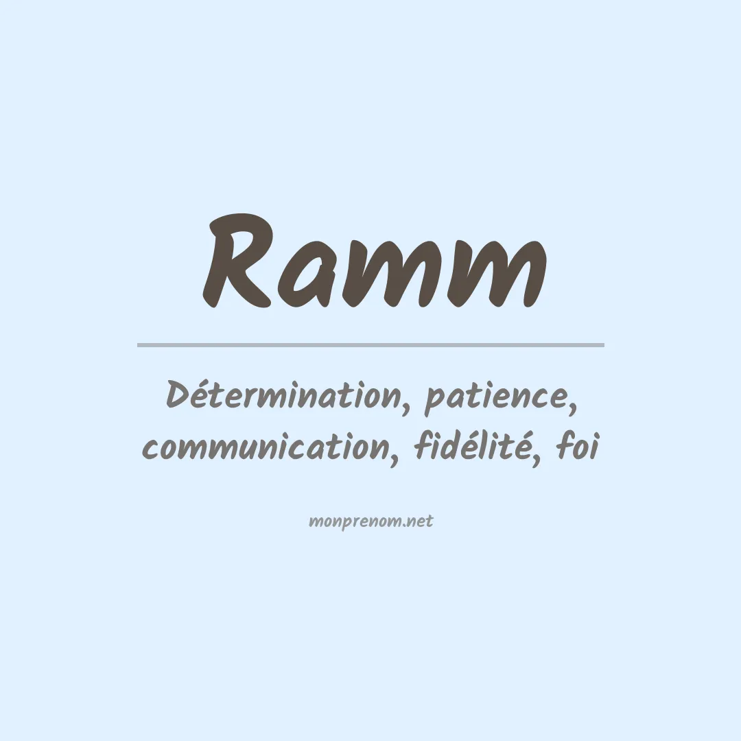 Signification du Prénom Ramm