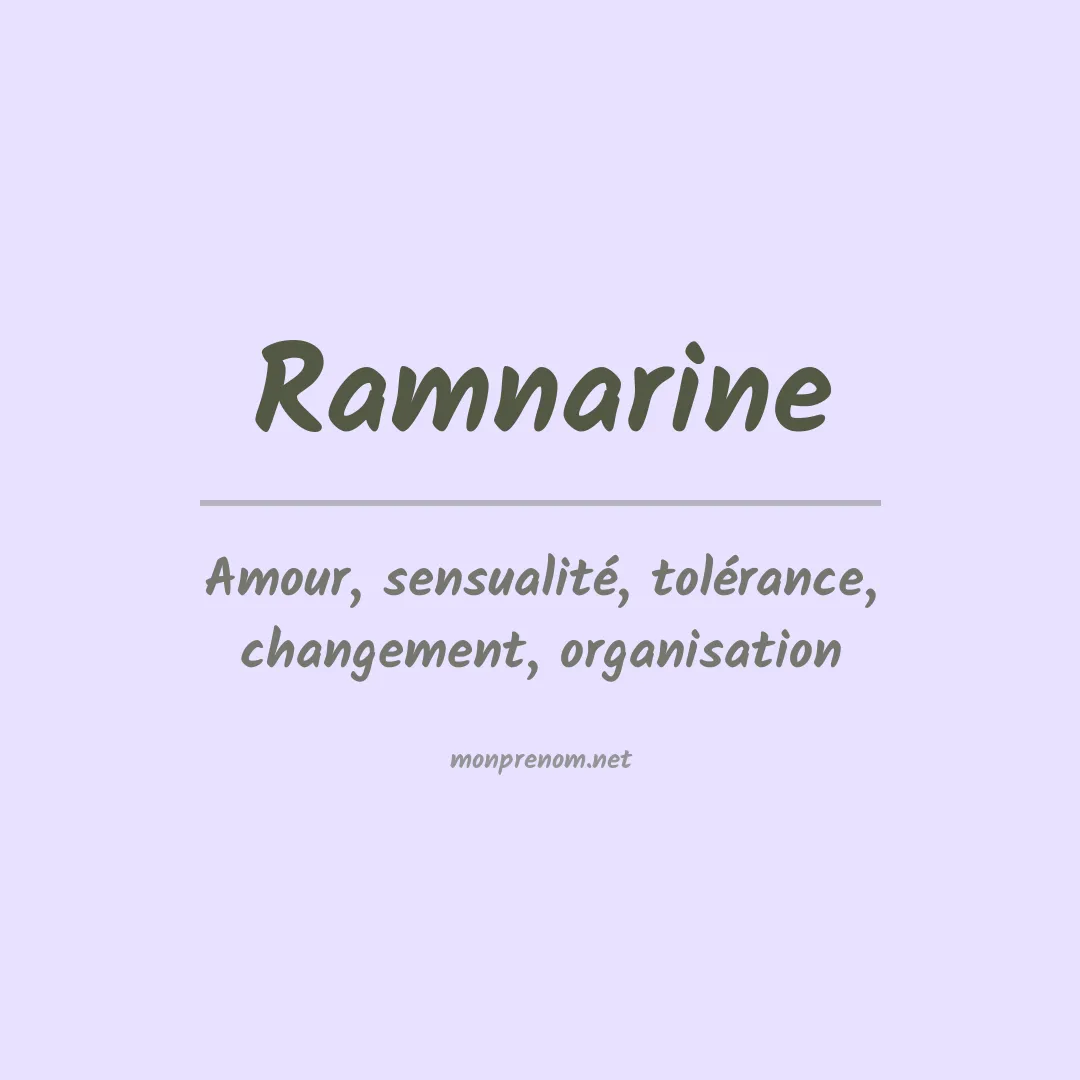 Signification du Prénom Ramnarine