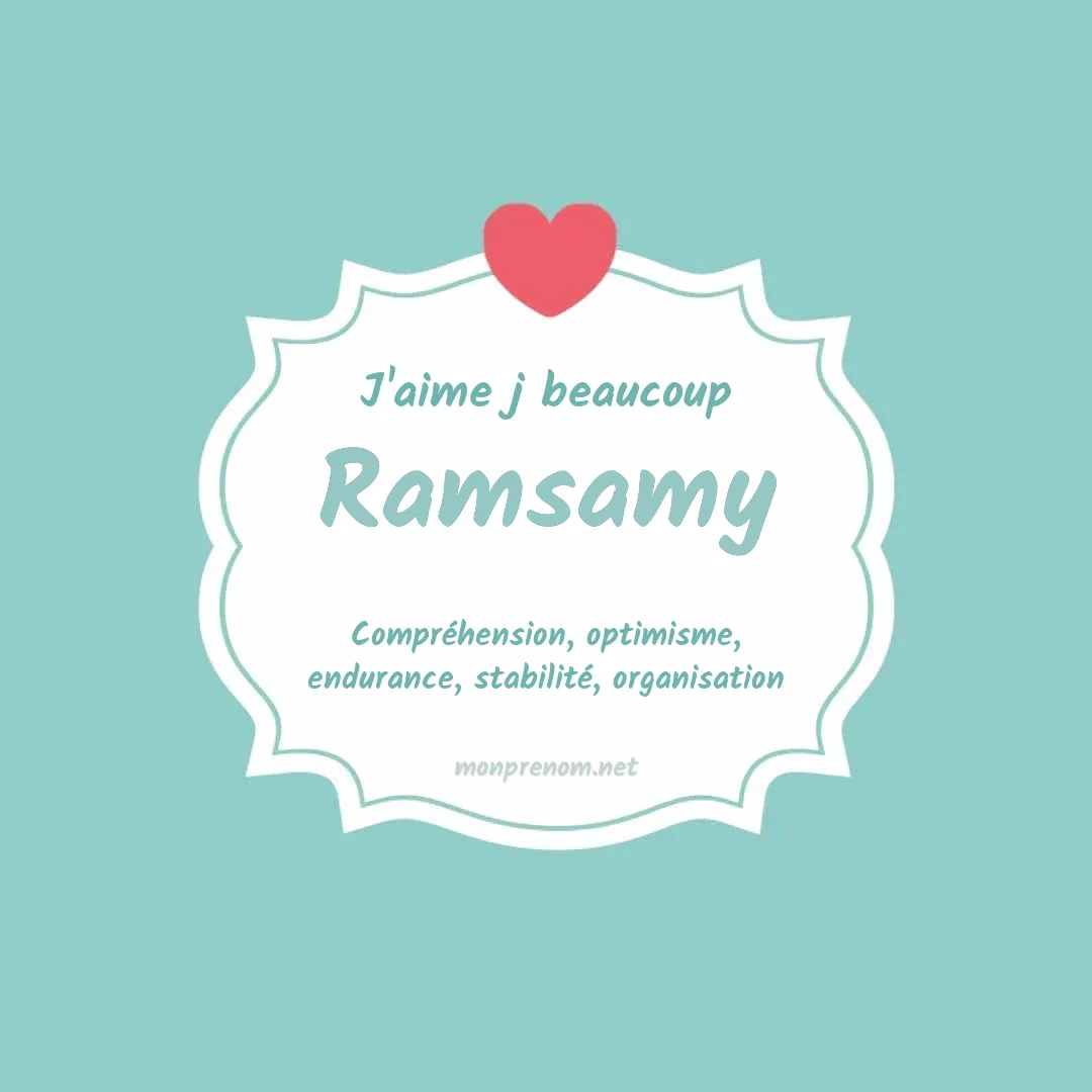 j'aime beaucoup Ramsamy