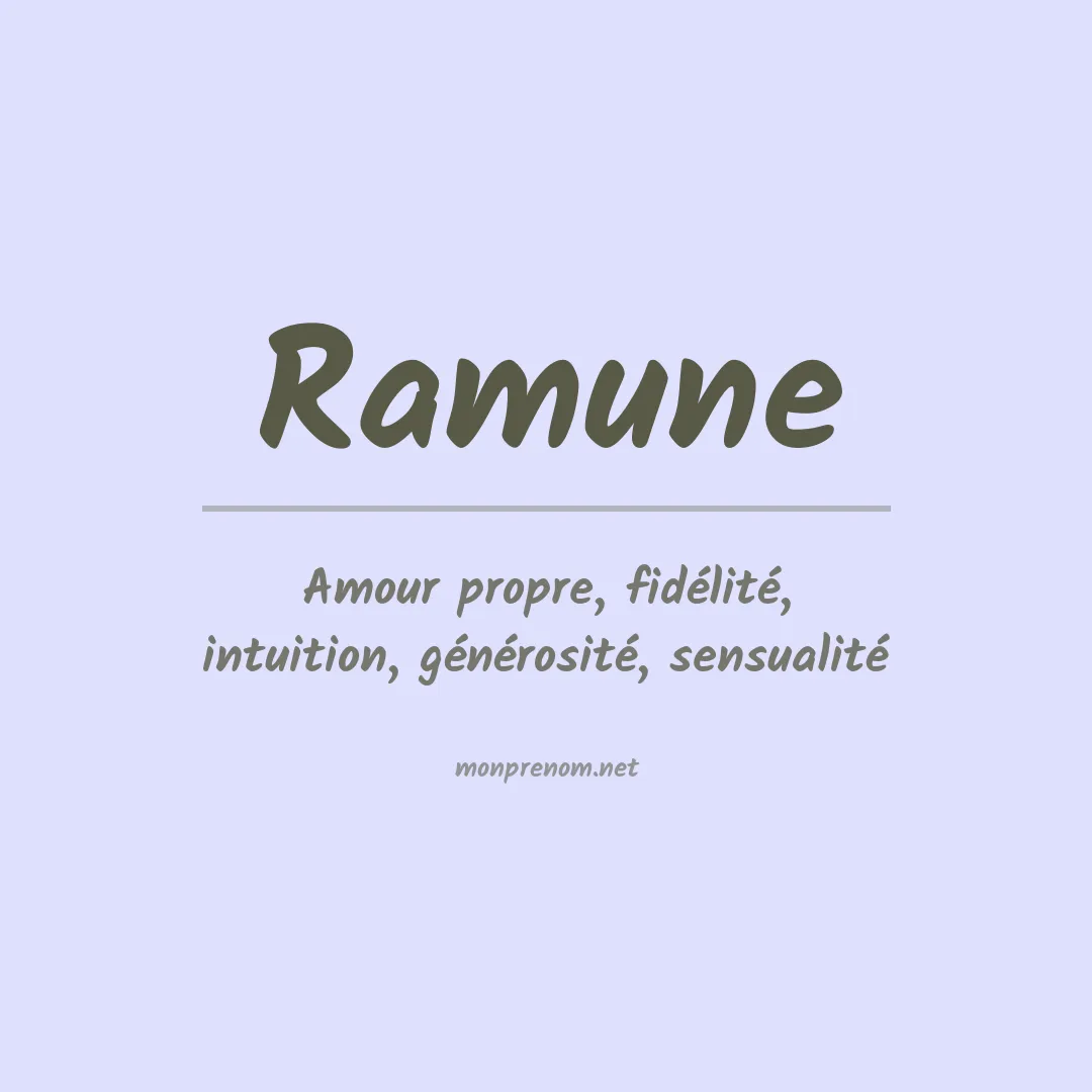 Signification du Prénom Ramune Signification du Prénom Ramune