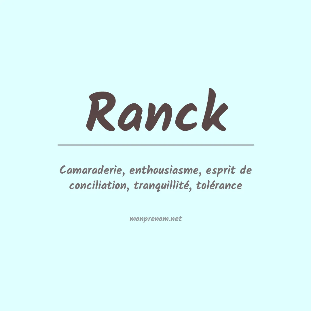 Signification du Prénom Ranck