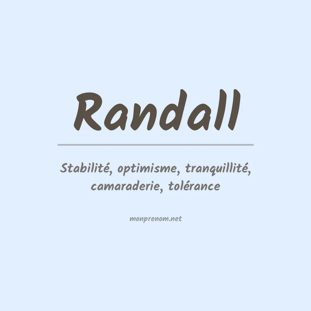 Signification du Prénom Randall