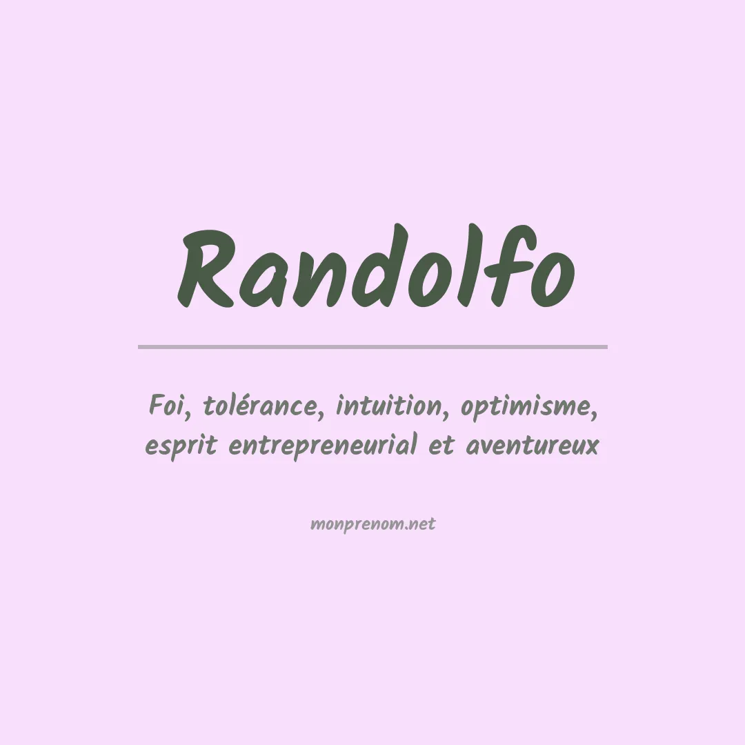 Signification du Prénom Randolfo