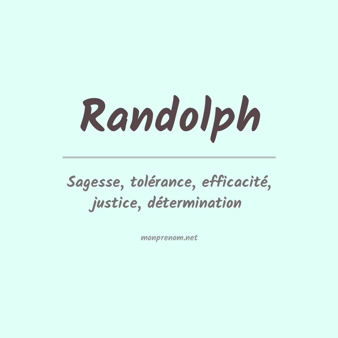 Signification du Prénom Randolph