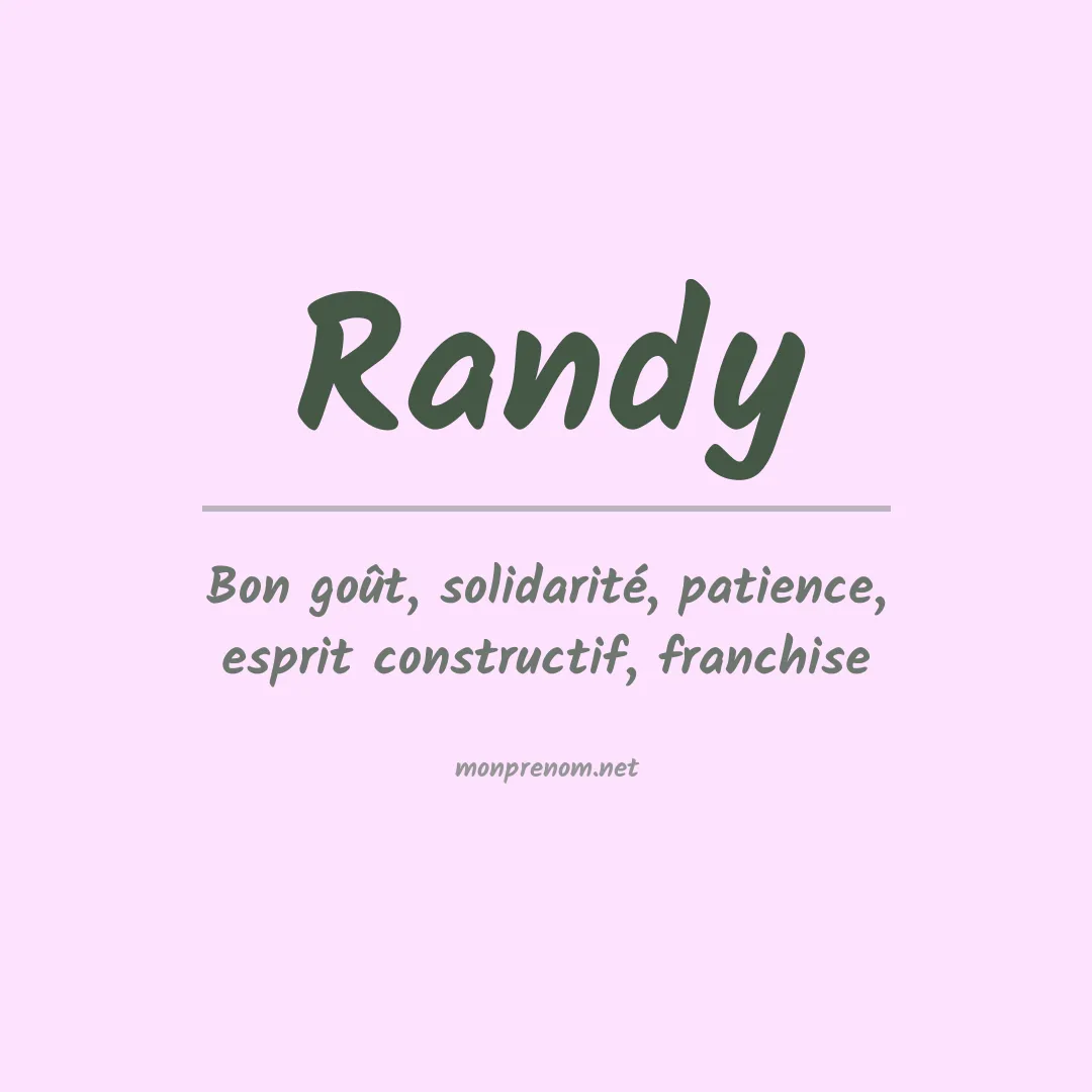 Signification du Prénom Randy