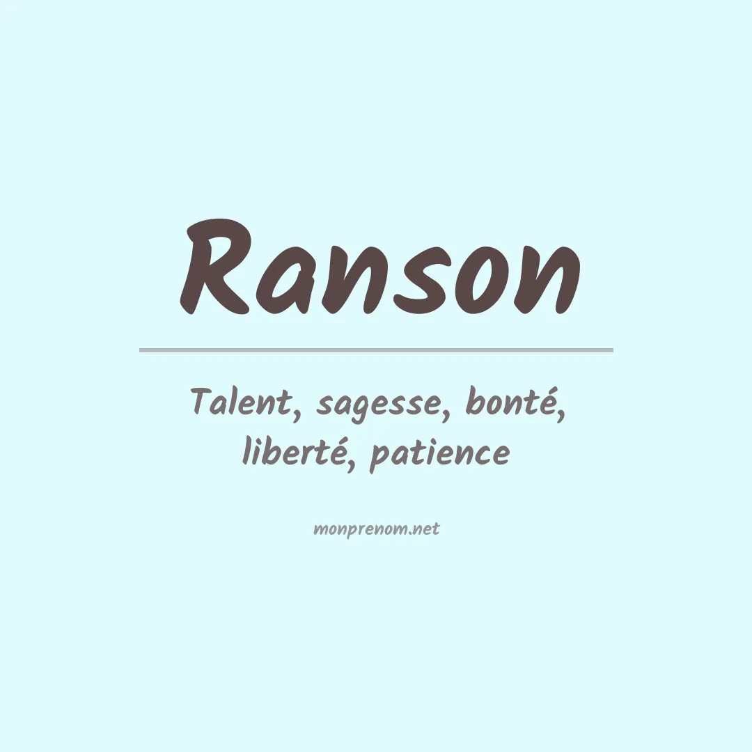 Signification du Prénom Ranson