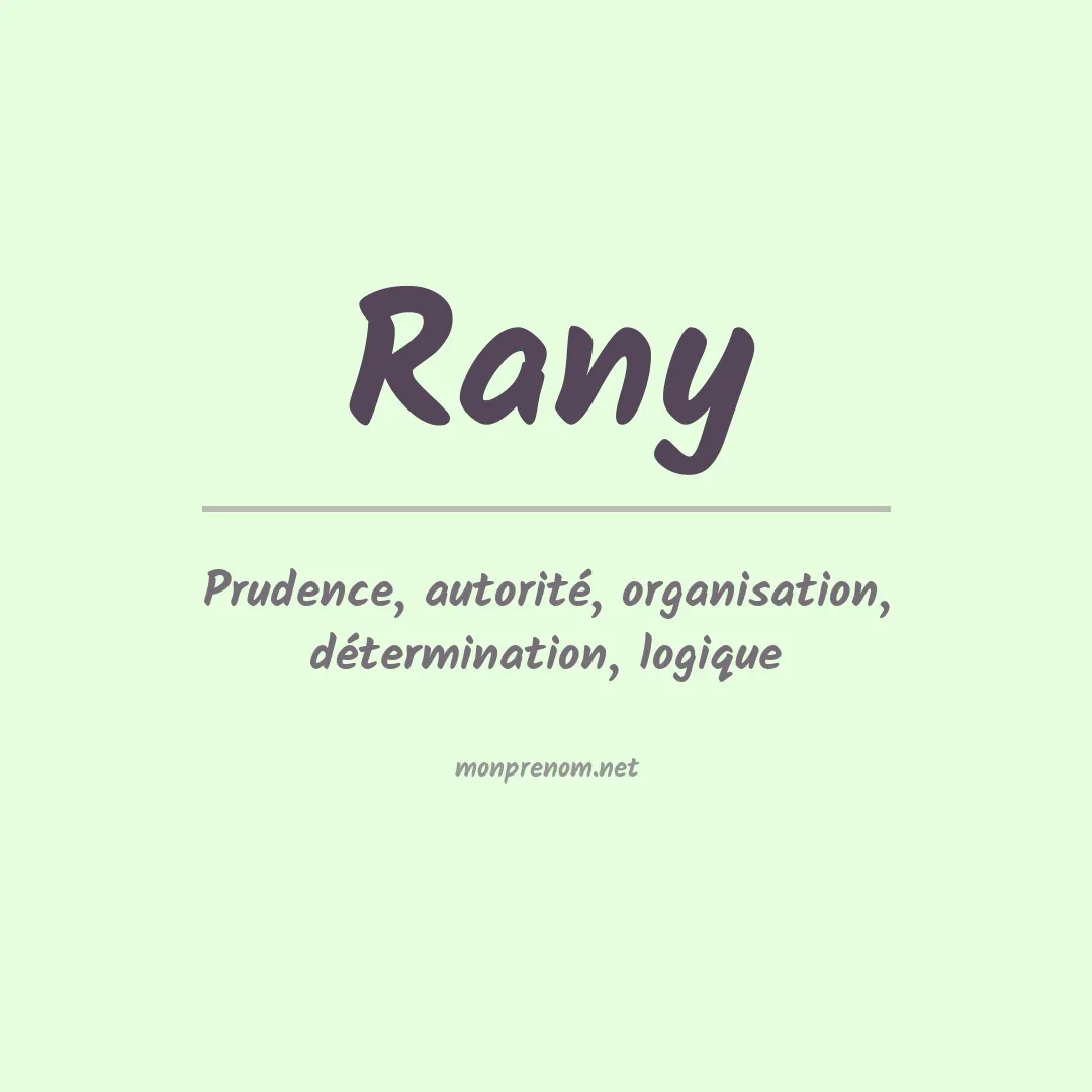 Signification du Prénom Rany