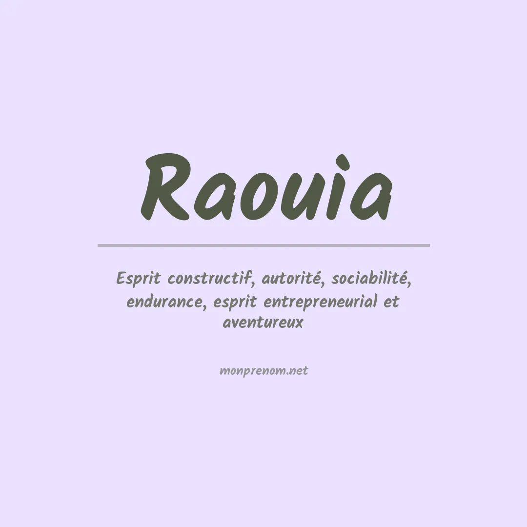 Signification du Prénom Raouia Signification du Prénom Raouia