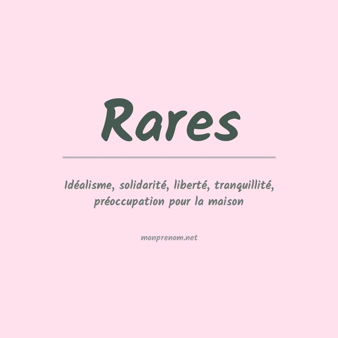 Signification du Prénom Rares Signification du Prénom Rares
