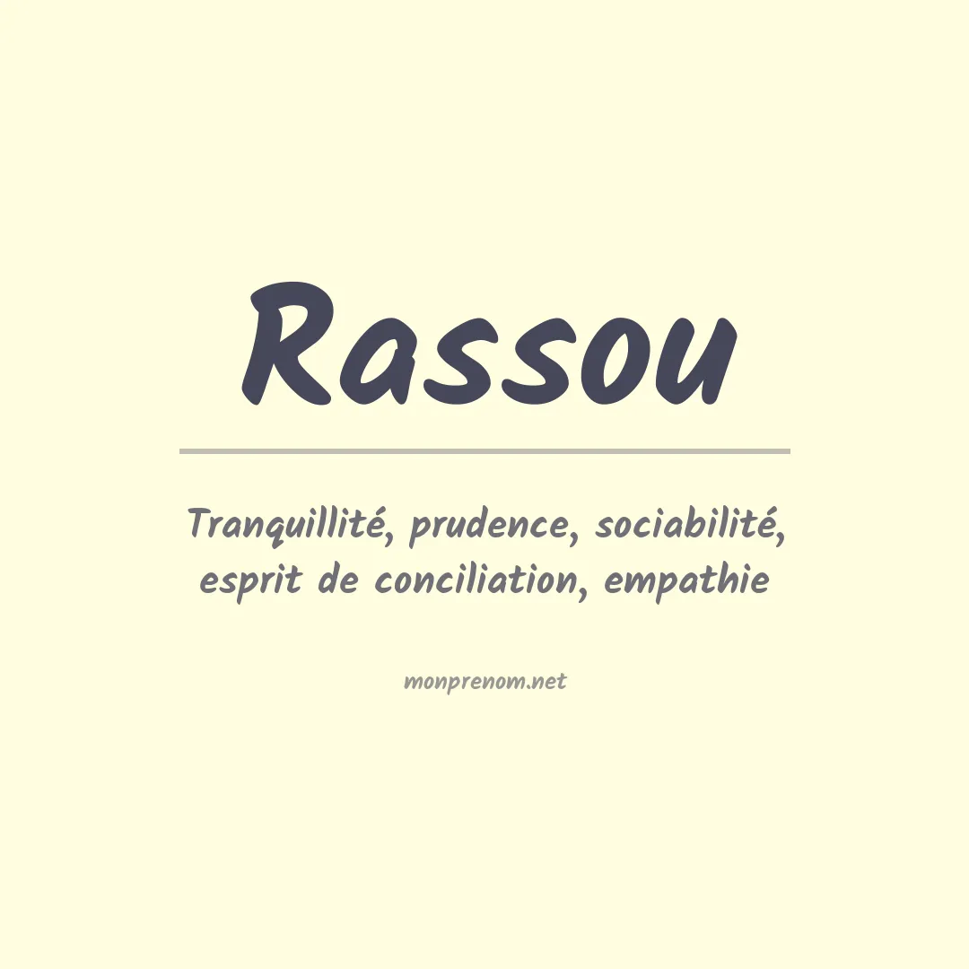 Signification du Prénom Rassou
