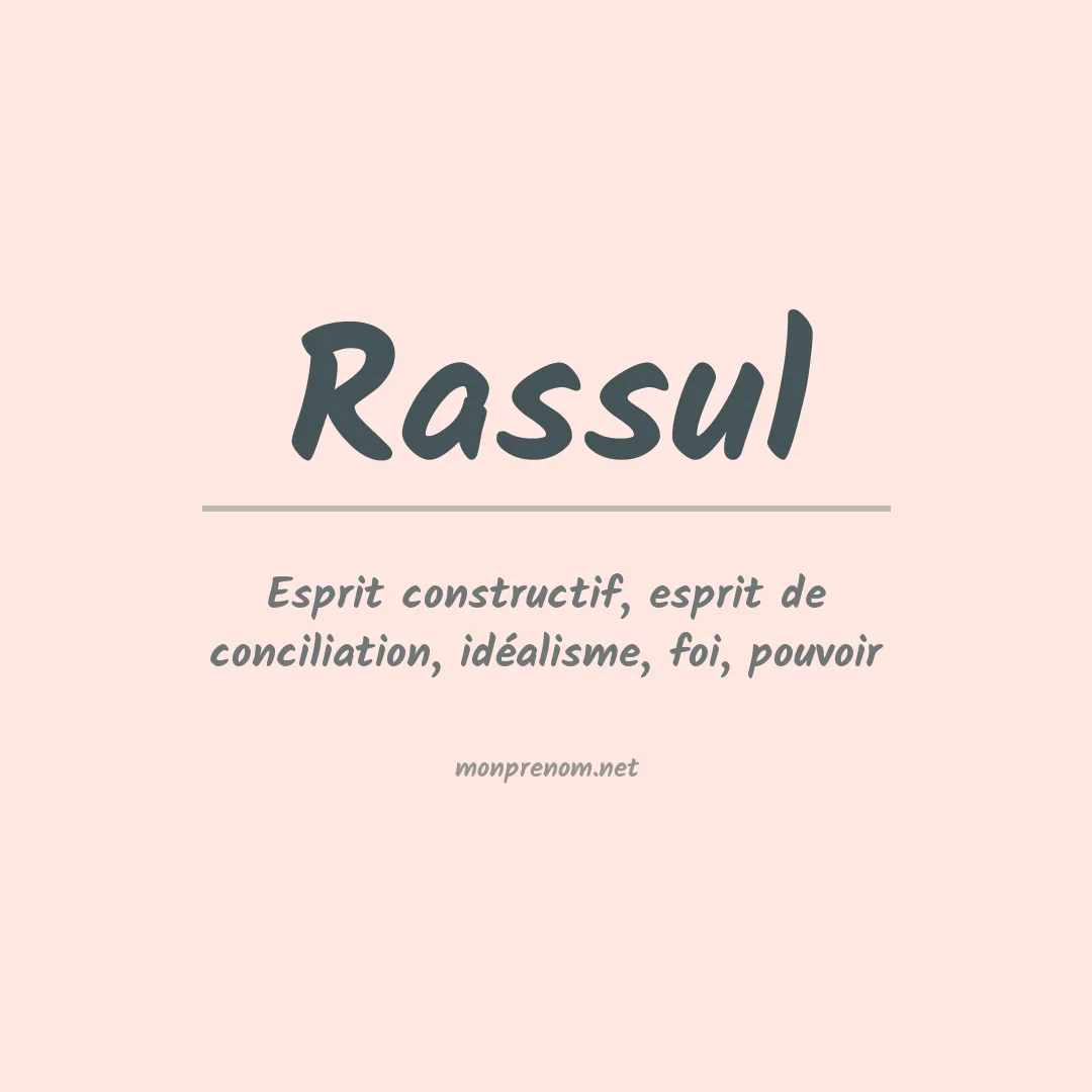 Signification du Prénom Rassul Signification du Prénom Rassul