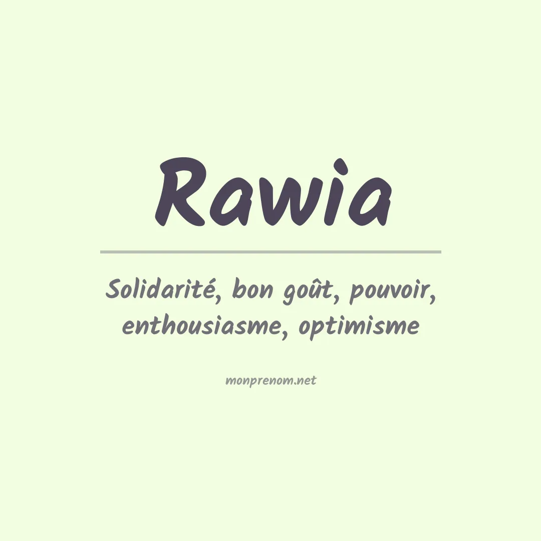 Signification du Prénom Rawia