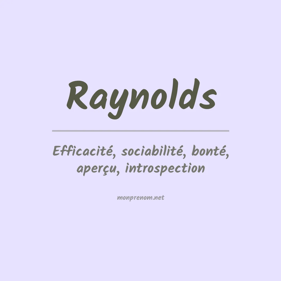 Signification du Prénom Raynolds