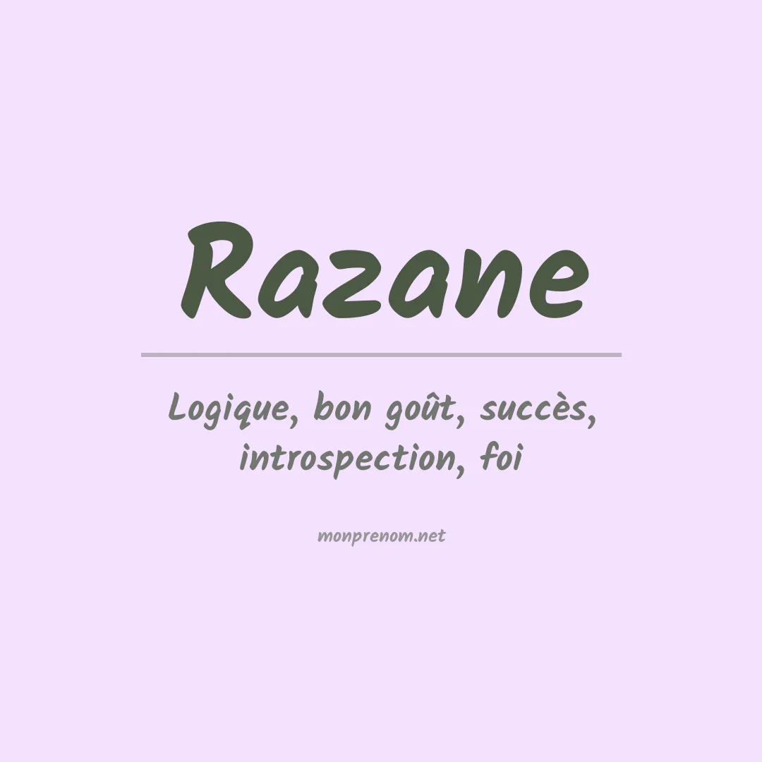 Signification du Prénom Razane Signification du Prénom Razane