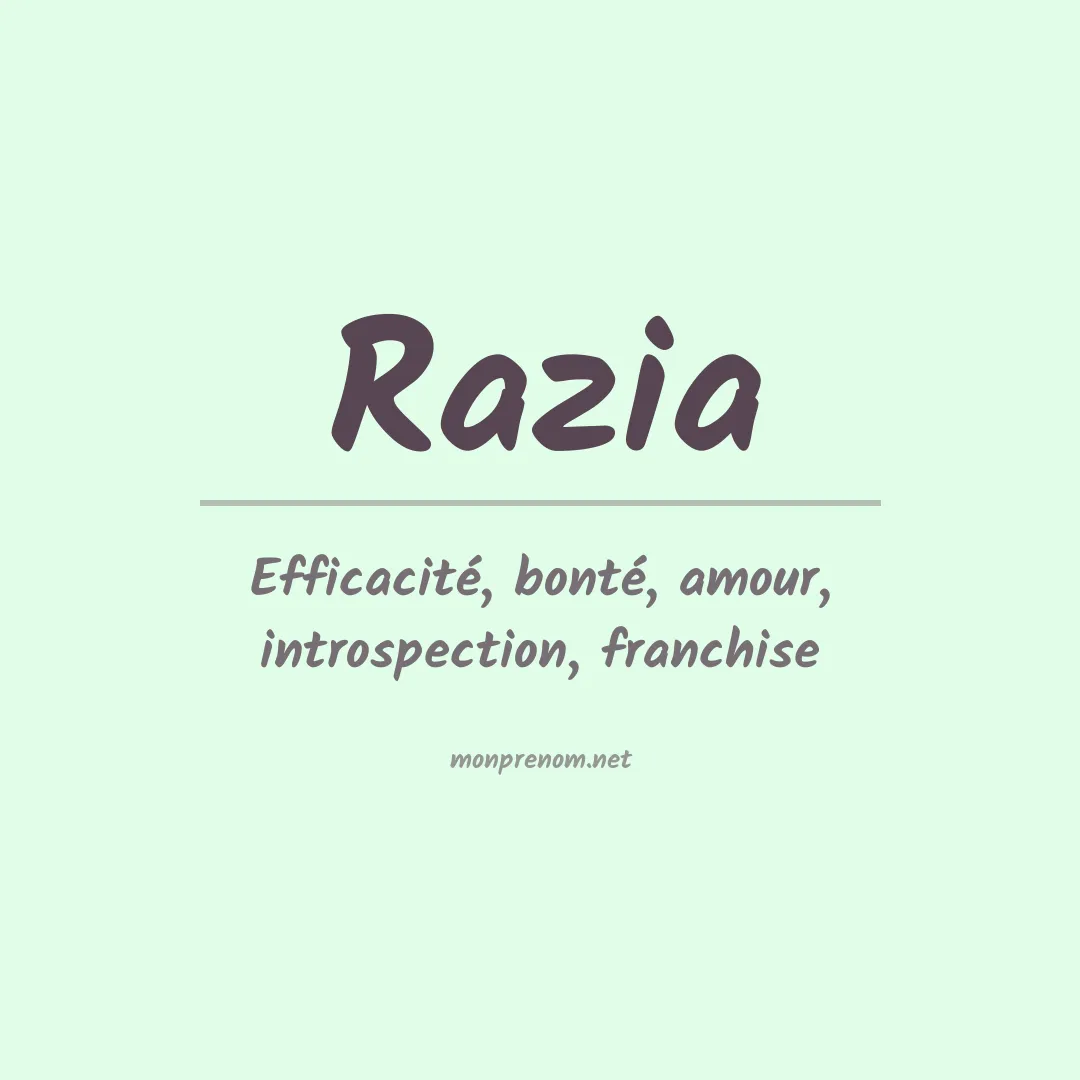 Signification du Prénom Razia Signification du Prénom Razia