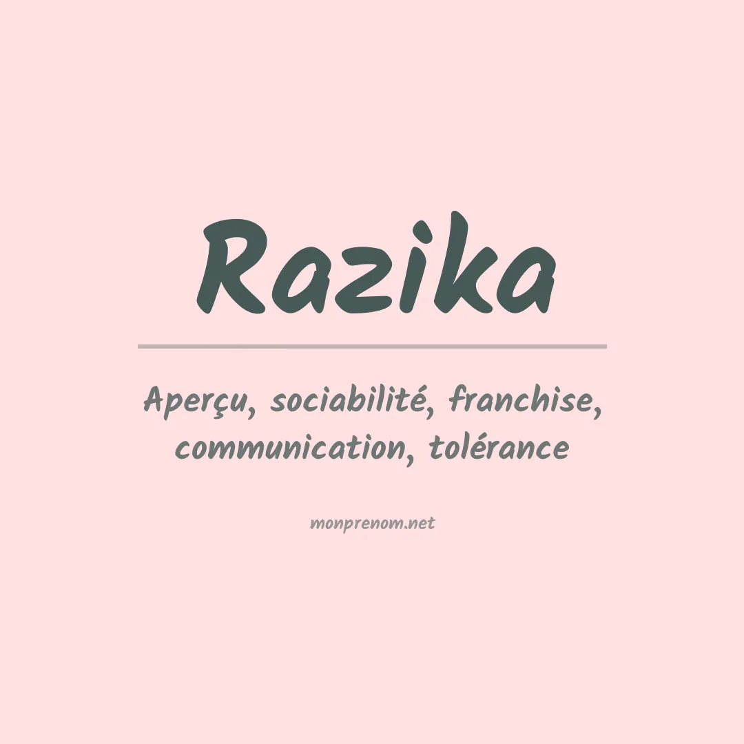 Signification du Prénom Razika