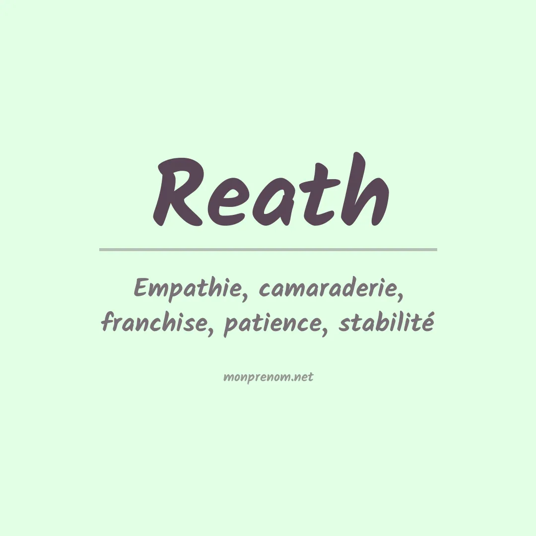 Signification du Prénom Reath Signification du Prénom Reath