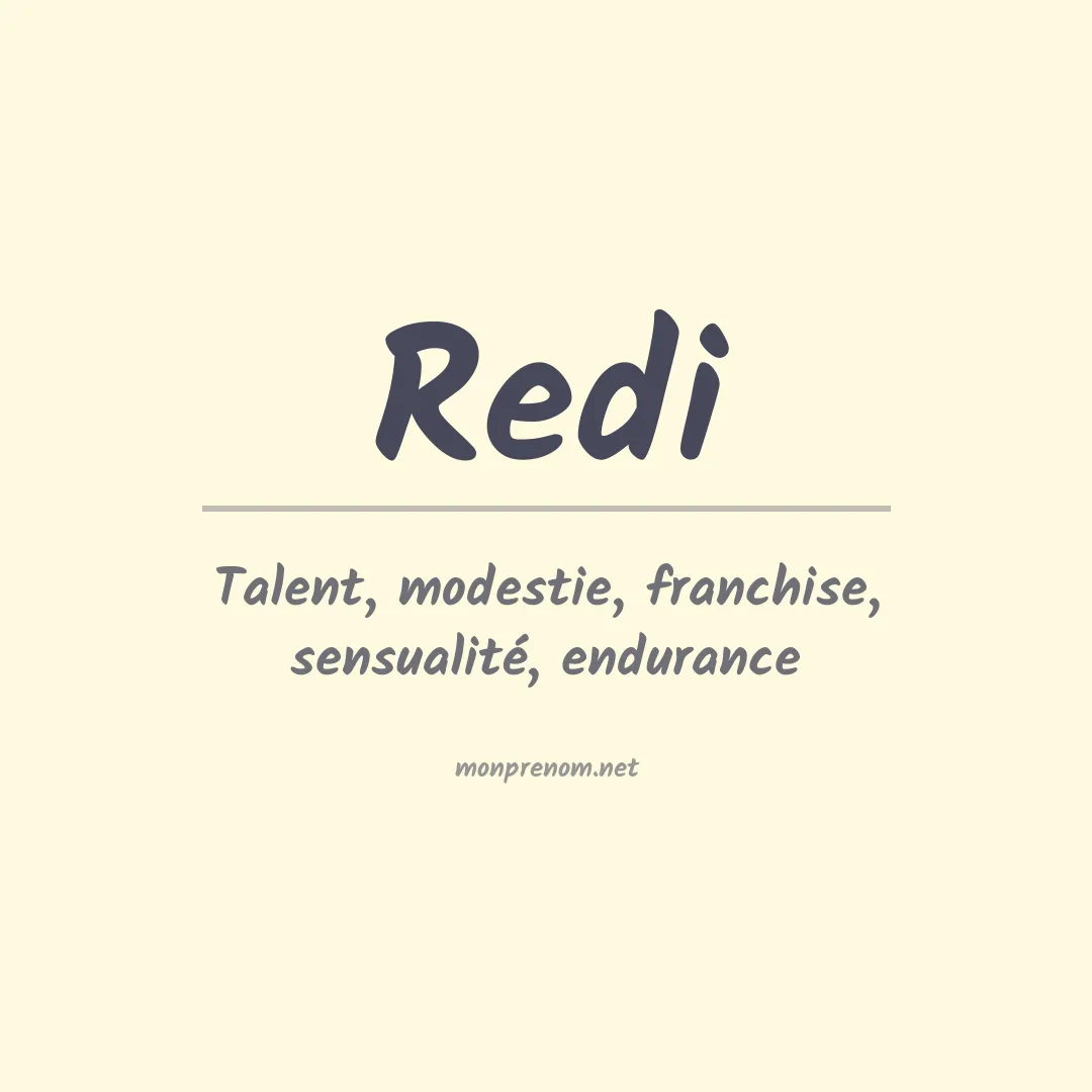 Signification du Prénom Redi Signification du Prénom Redi