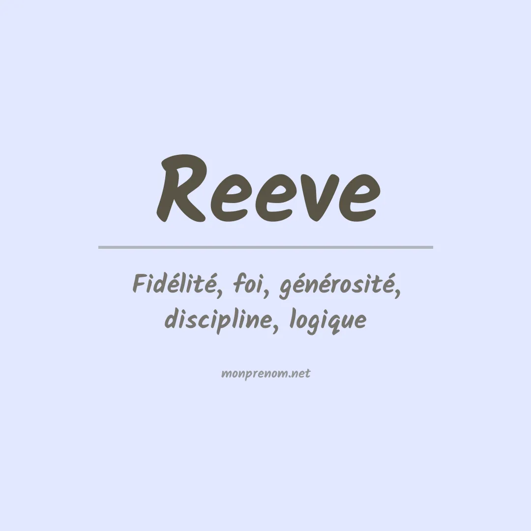 Signification du Prénom Reeve