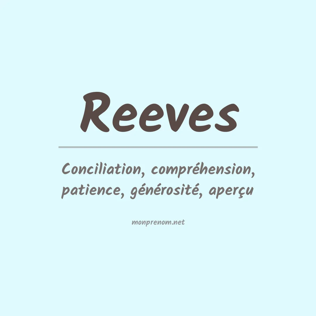 Signification du Prénom Reeves