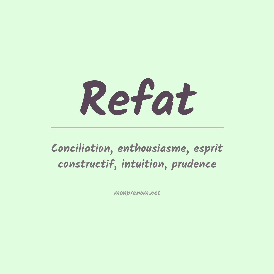 Refat Ba Signification du Prénom Refat