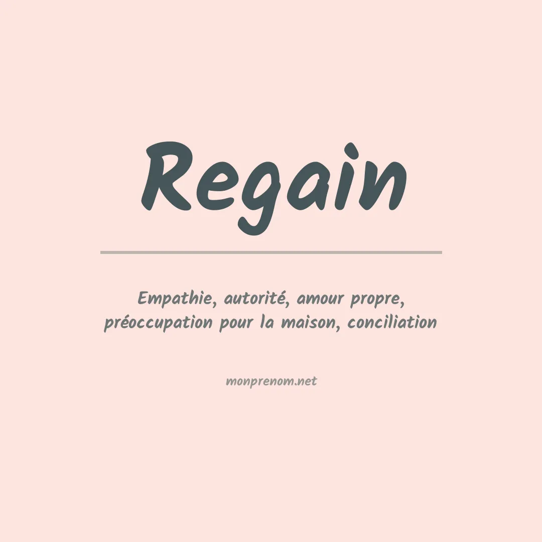 Signification du Prénom Regain Signification du Prénom Regain